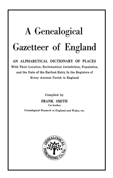 Cover image for book A Genealogical Gazetteer of England