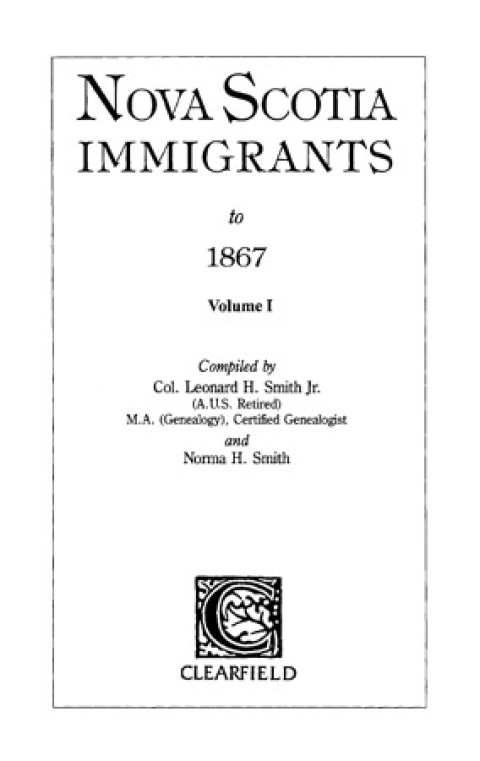 Cover image for book Nova Scotia Immigrants to 1867