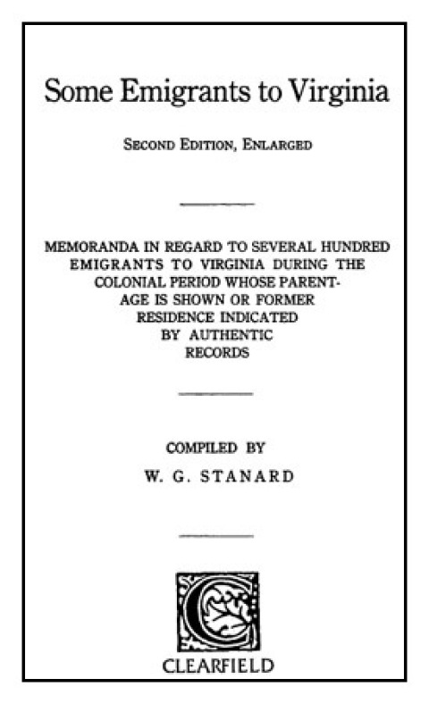 Cover image for book Some Emigrants to Virginia
