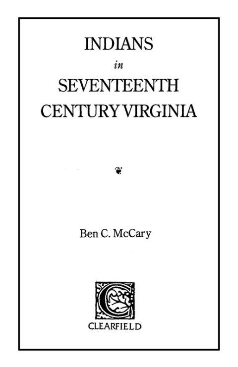 Cover image for book Indians in Seventeenth-Century Virginia