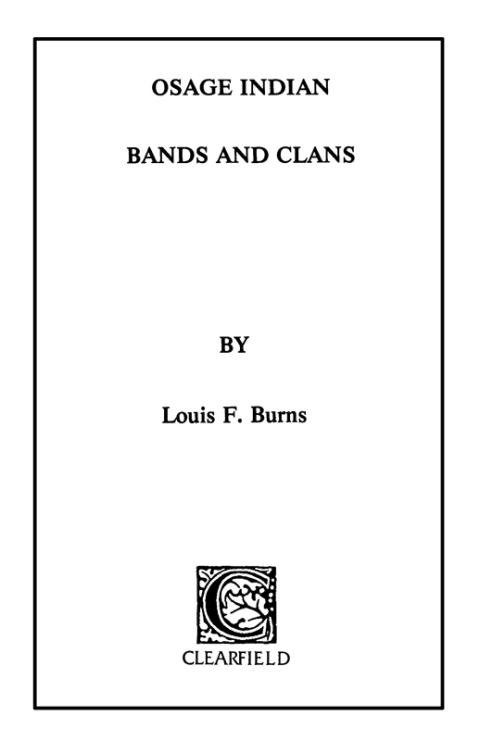 Cover image for book Osage Indian Bands and Clans