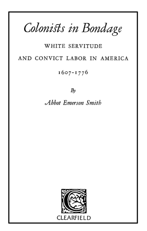 Cover image for book Colonists in Bondage