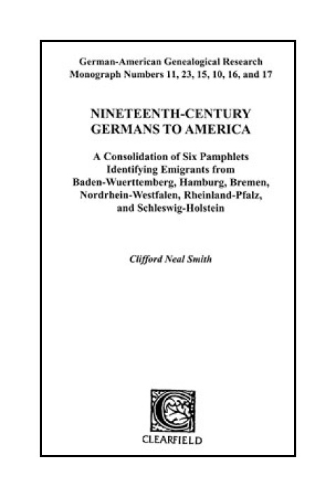 Cover image for book Nineteenth-Century Germans to America
