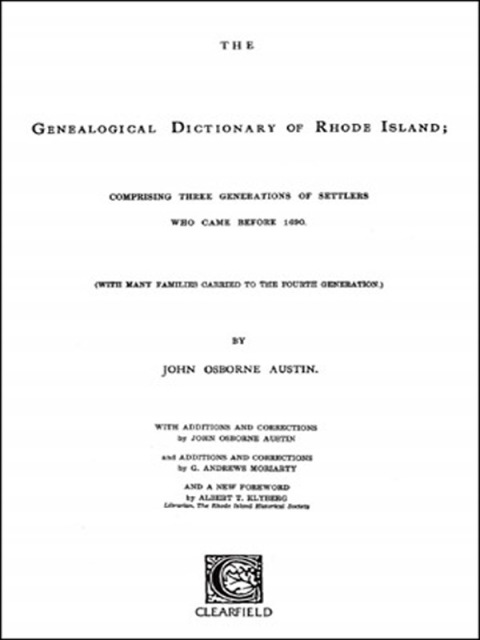Cover image for book Genealogical Dictionary of Rhode Island