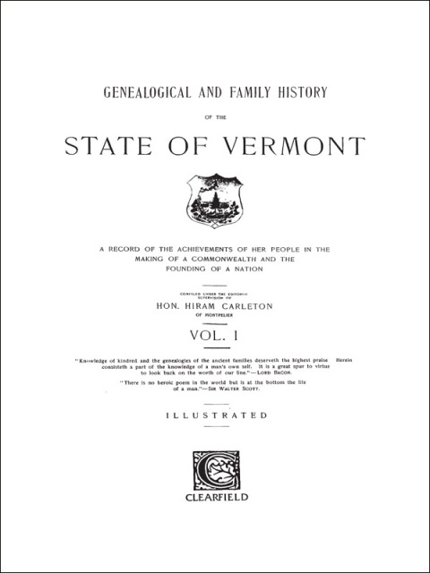 Cover image for book Genealogical and Family History of the State of Vermont