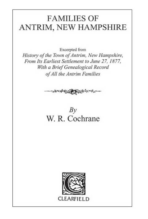 Cover image for book Families of Antrim, New Hampshire