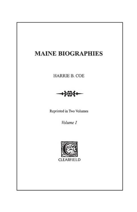 Cover image for book Maine Biographies