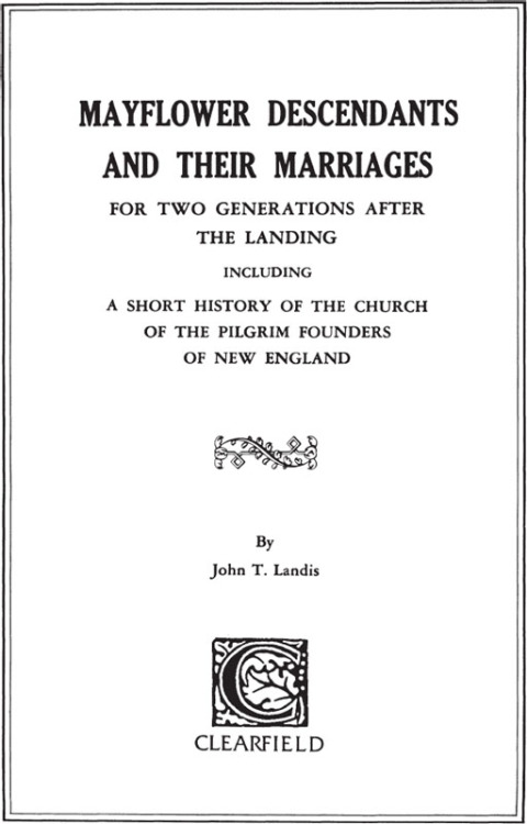 Cover image for book Mayflower Descendants and Their Marriages for Two Generations After the Landing