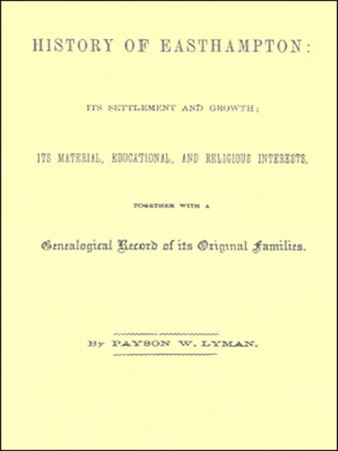 Cover image for book History of Easthampton