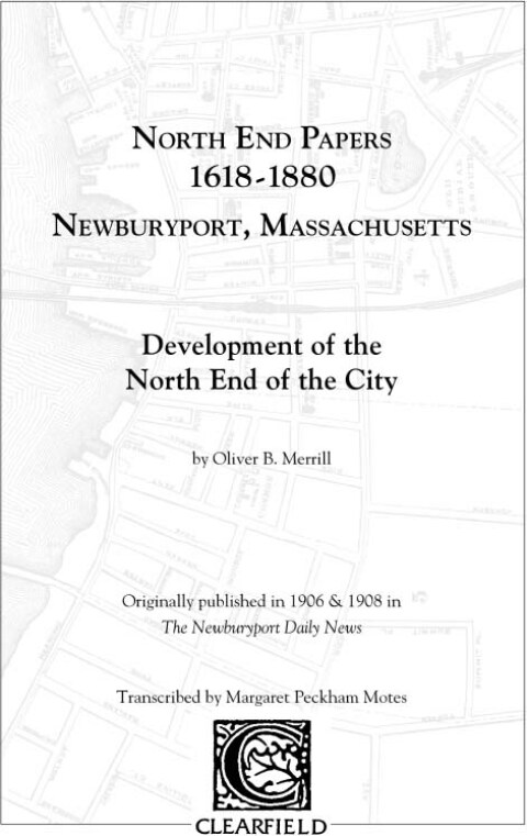 Cover image for book North End Papers, 1618-1880, Newburyport, Massachusetts