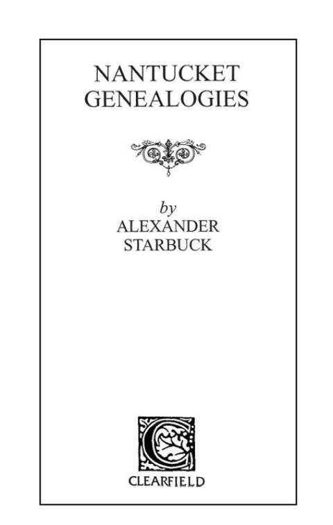 Cover image for book Nantucket Genealogies