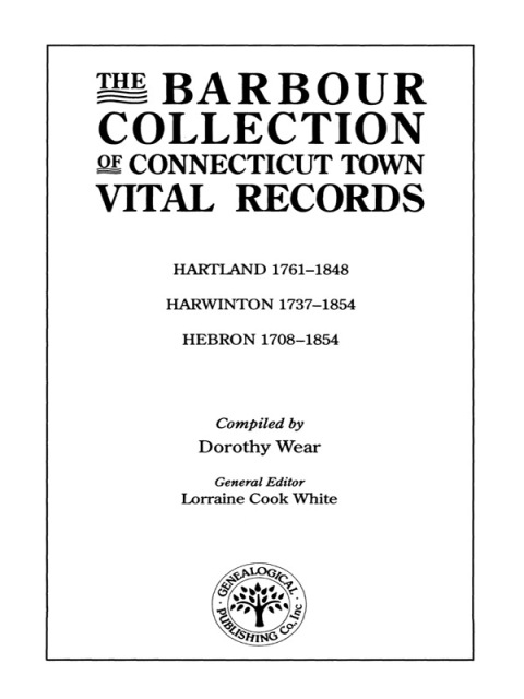 Cover image for book The Barbour Collection of Connecticut Town Vital Records [Vol. 18]