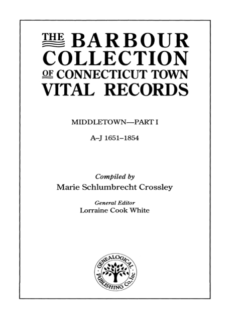 Cover image for book The Barbour Collection of Connecticut Town Vital Records [Vol. 26]