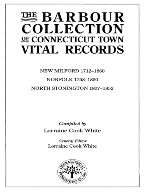 Cover image for book The Barbour Collection of Connecticut Town Vital Records [Vol. 30]