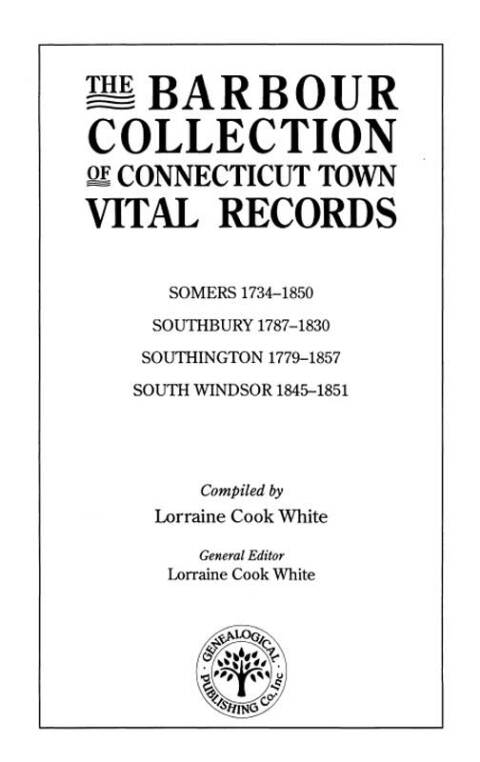 Cover image for book The Barbour Collection of Connecticut Town Vital Records [Vol. 40]