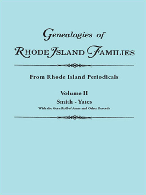 Cover image for book Genealogies of Rhode Island Families