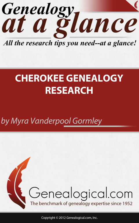 Cover image for book Genealogy at a Glance: Cherokee Genealogy Research