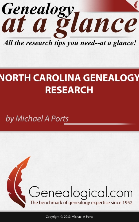 Cover image for book Genealogy at a Glance: North Carolina Genealogy Research