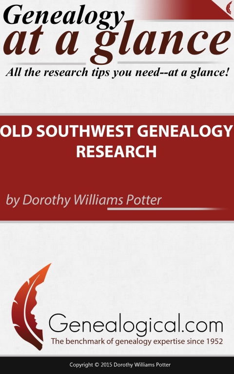 Cover image for book Genealogy at a Glance: Old Southwest Genealogy Research