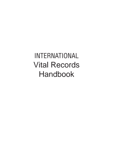Cover image for book International Vital Records Handbook. 7th Edition