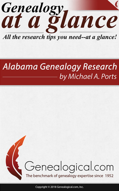 Cover image for book Genealogy at a Glance: Alabama Genealogy Research