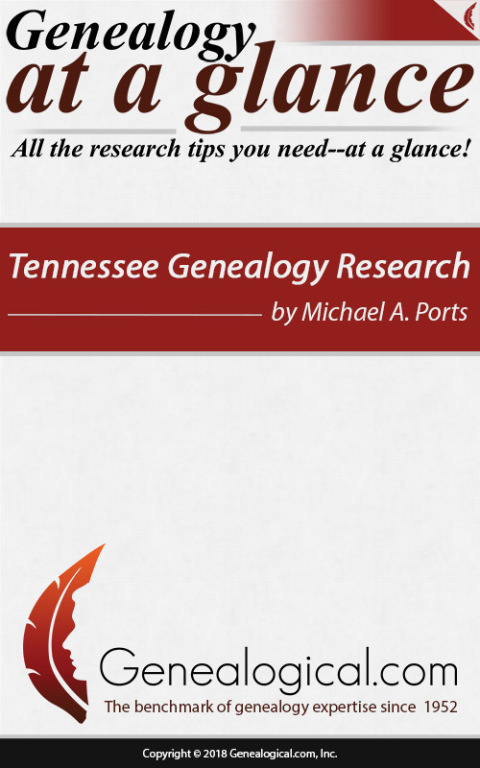Cover image for book Genealogy at a Glance: Tennessee Genealogy Research