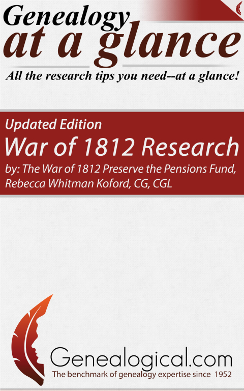 Cover image for book Genealogy at a Glance: War of 1812 Research. Updated Edition