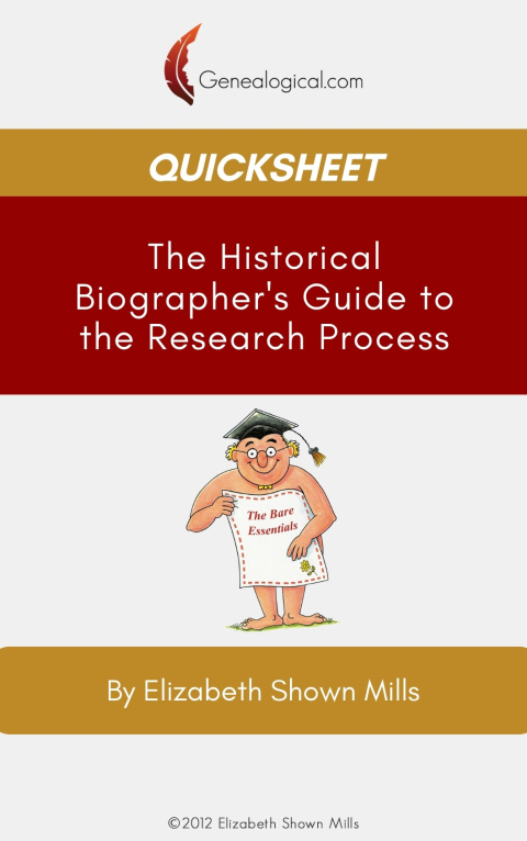 Cover image for book QuickSheet: The Historical Biographer's Guide to the Research Process