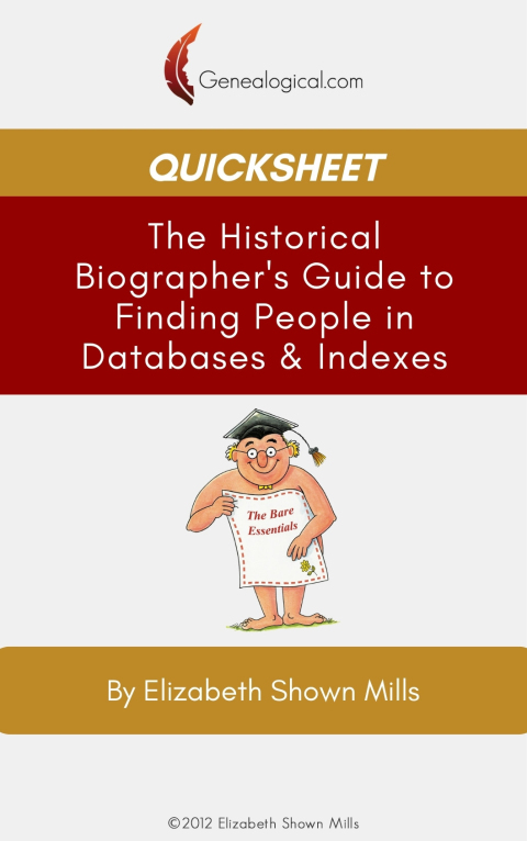 Cover image for book QuickSheet: The Historical Biographer's Guide to Finding People in Databases & Indexes