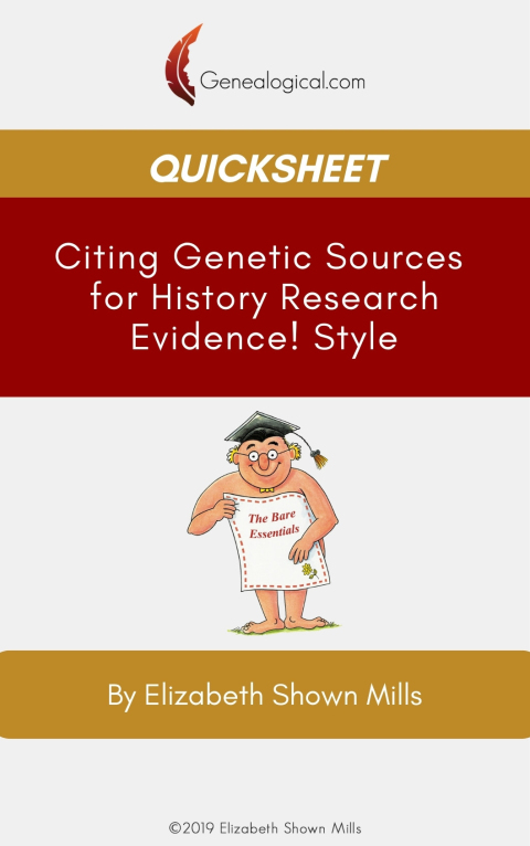 Cover image for book QuickSheet: Citing Genetic Sources for History Research Evidence ! Style