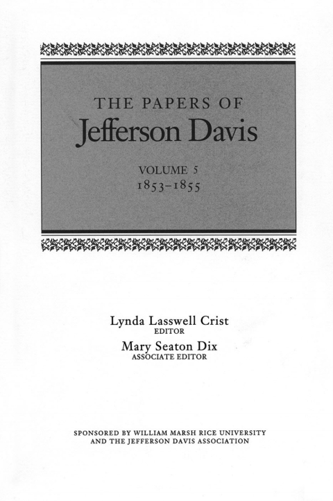 Cover image for book The Papers of Jefferson Davis
