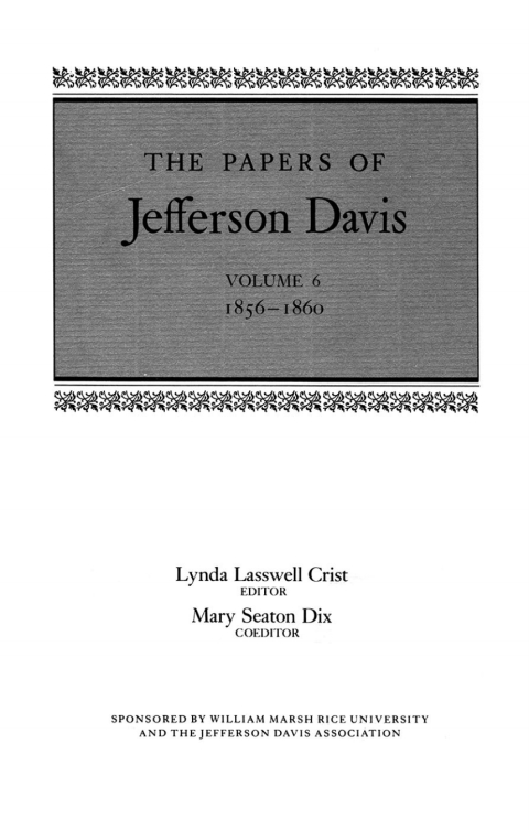 Cover image for book The Papers of Jefferson Davis