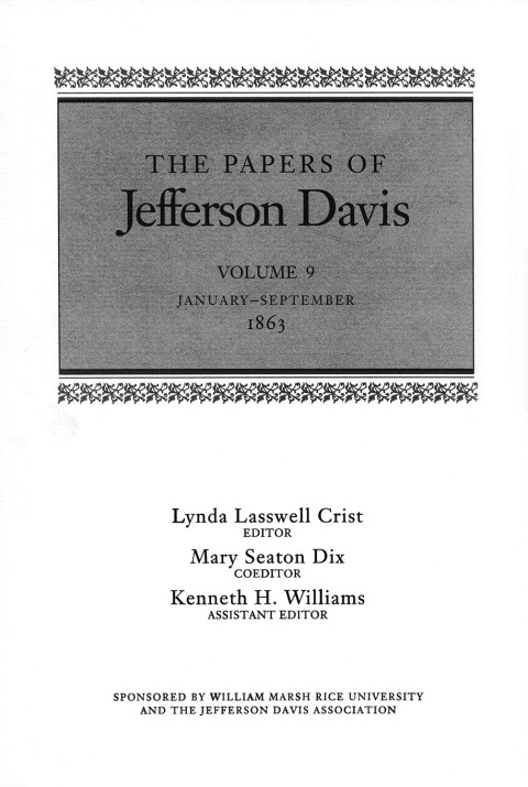 Cover image for book The Papers of Jefferson Davis