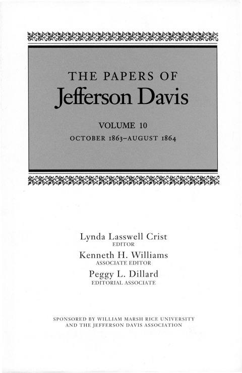 Cover image for book The Papers of Jefferson Davis