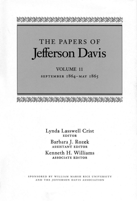 Cover image for book The Papers of Jefferson Davis