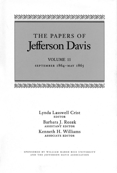 Cover image for book The Papers of Jefferson Davis