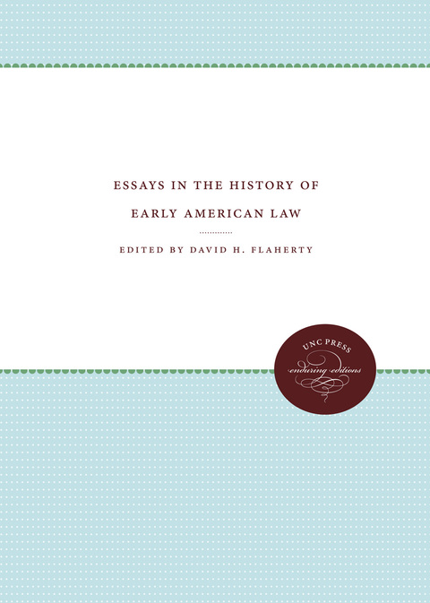 Cover image for book Essays in the History of Early American Law