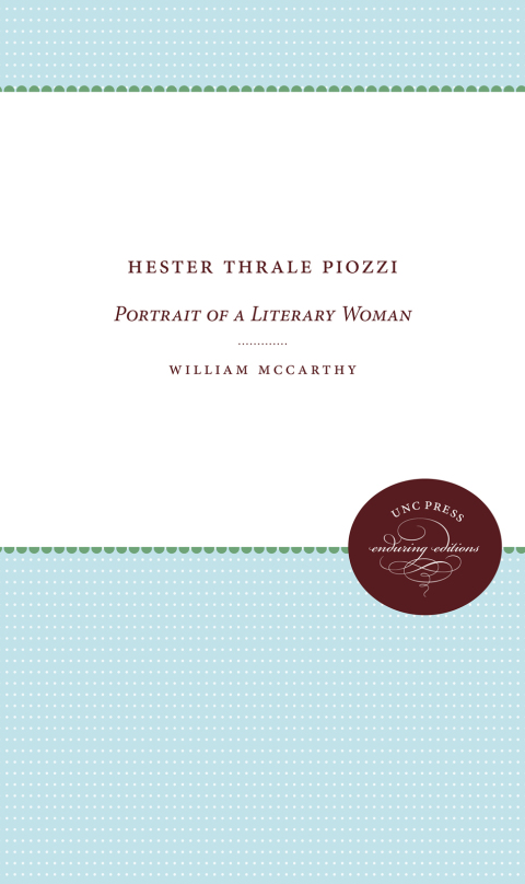 Cover image for book Hester Thrale Piozzi
