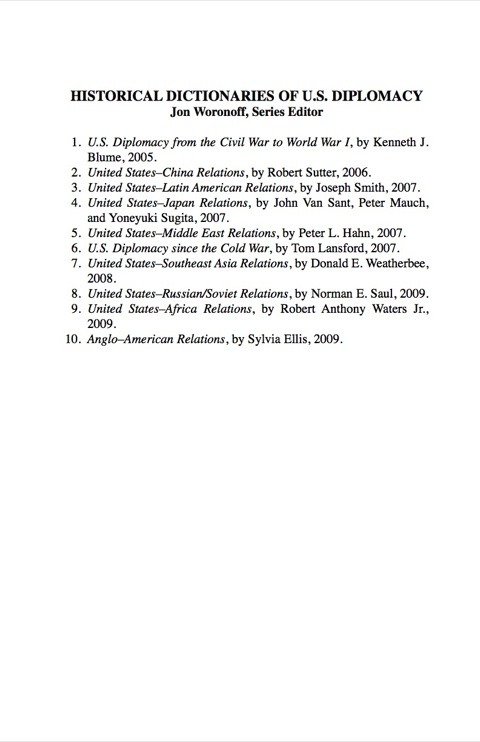 Cover image for book Historical Dictionary of Anglo-American Relations