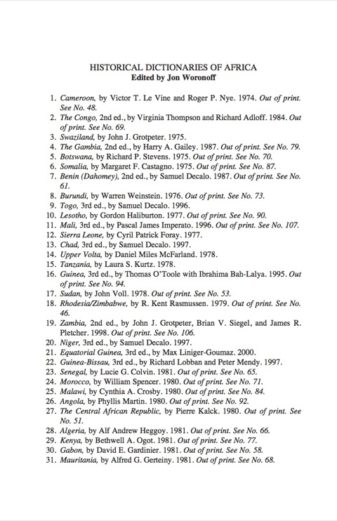 Cover image for book Historical Dictionary of Nigeria