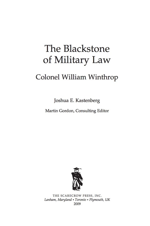 Cover image for book The Blackstone of Military Law
