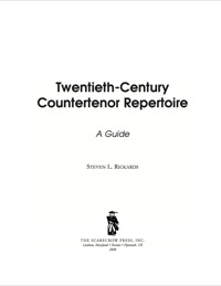 Cover image: Twentieth-Century Countertenor Repertoire 9780810861039