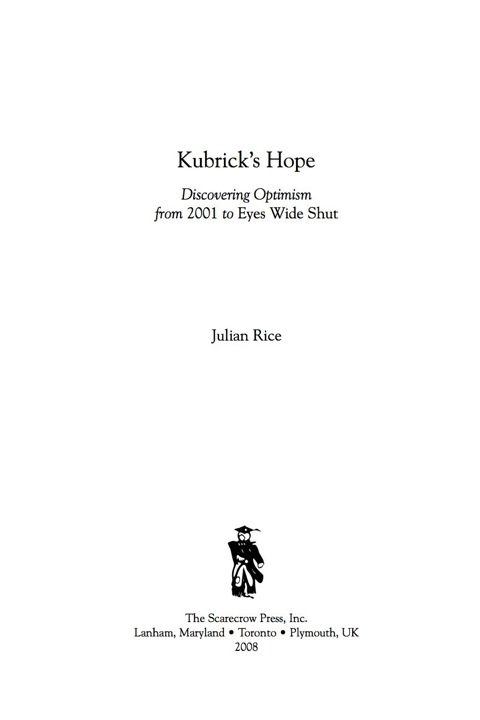 Cover image for book Kubrick's Hope