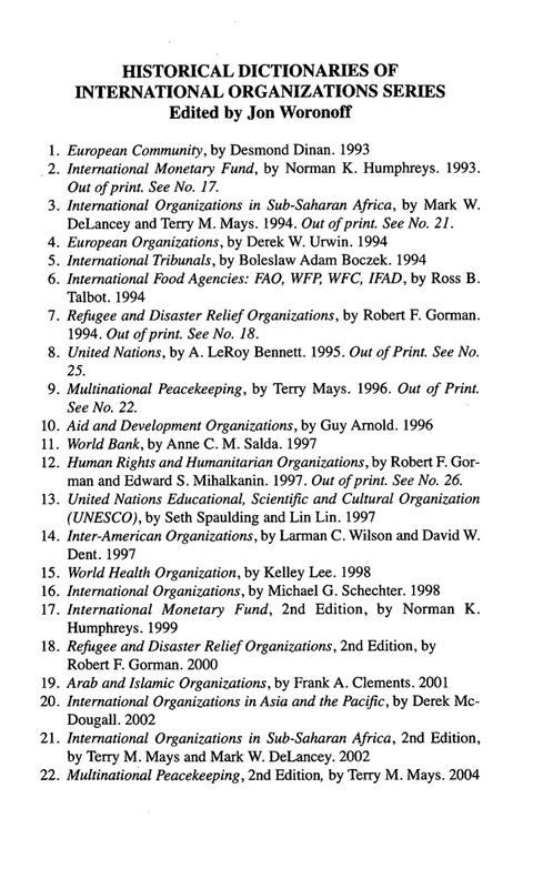 Cover image for book Historical Dictionary of NATO and Other International Security Organizations