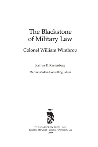 The Blackstone of Military Law