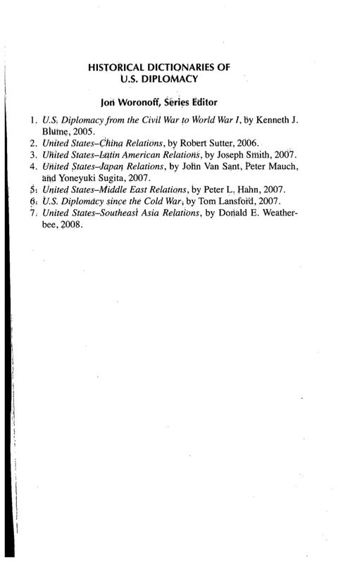 Cover image for book Historical Dictionary of United States-Southeast Asia Relations