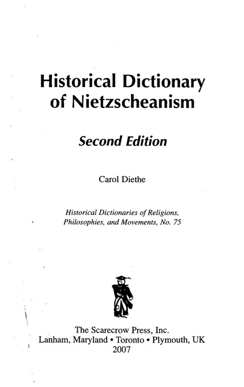 Historical Dictionary of Nietzscheanism 