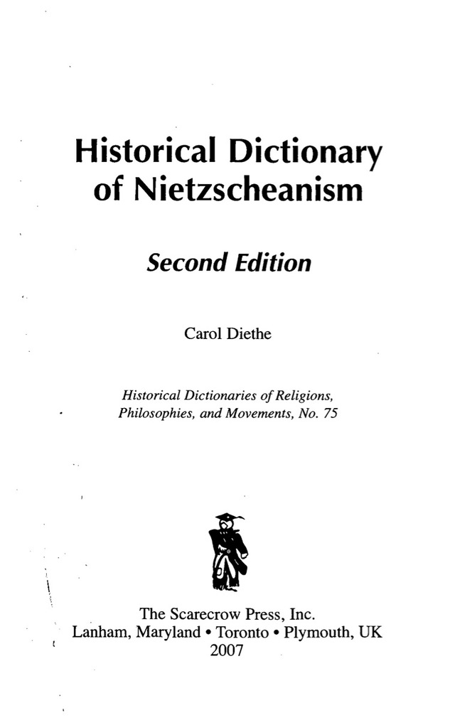 Historical Dictionary of Nietzscheanism