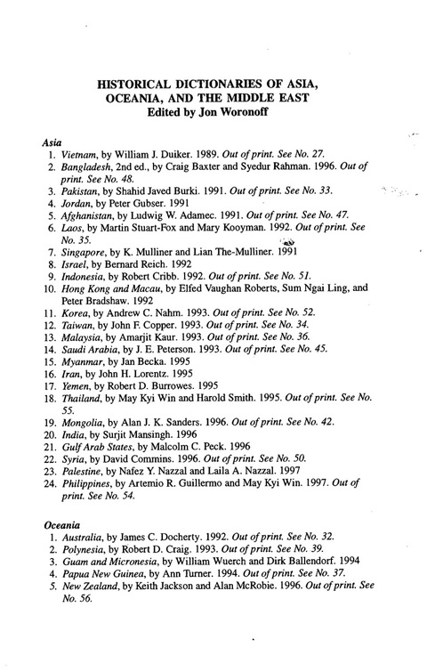 Historical Dictionary of Vietnam 