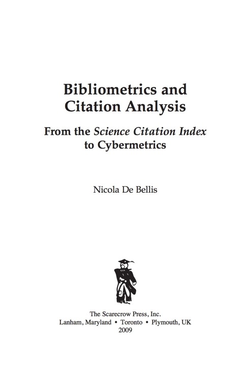 Cover image for book Bibliometrics and Citation Analysis
